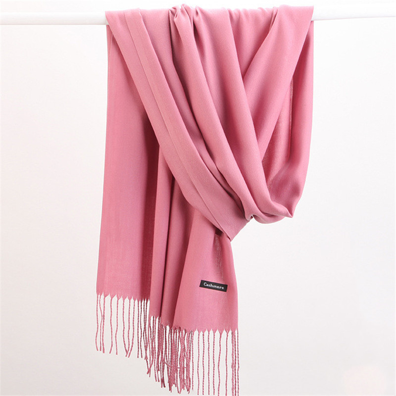 Cashmere Scarf Wrap - Di modo di Colore Solido 2023