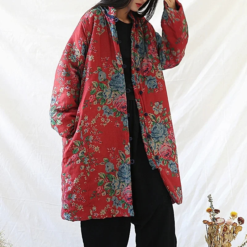 Jacket Winter Clothing - Stile cinese Abbigliamento Caldo Cotone Stampa
