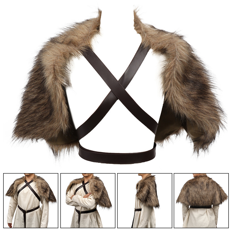 Jacket Winter Clothing - Mantello vichingo Collo in pelliccia sintetica