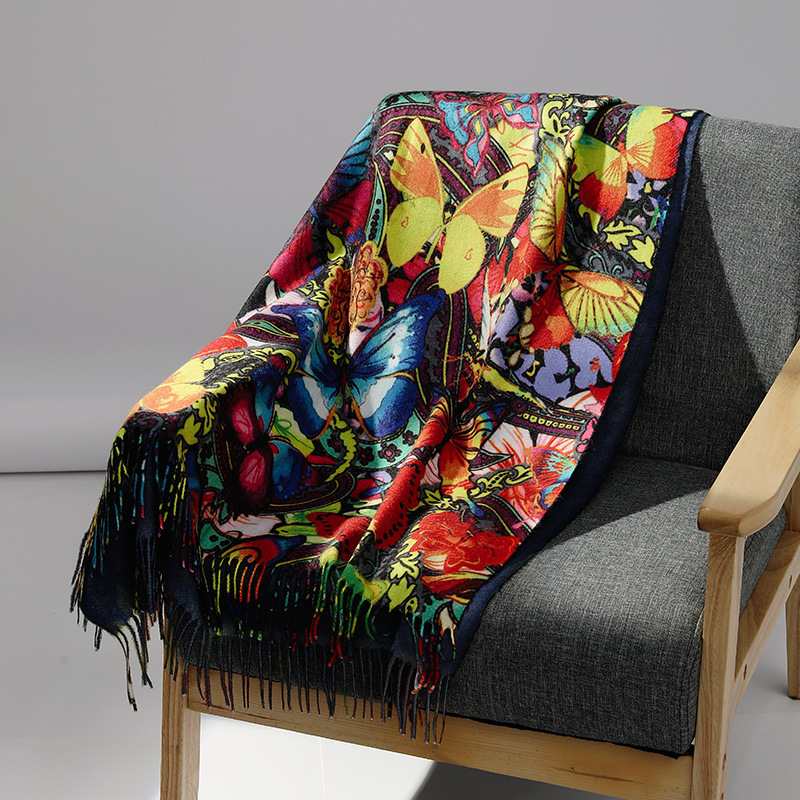 Cashmere Scarf Wrap - Sciarpa di cashmere pittura a olio