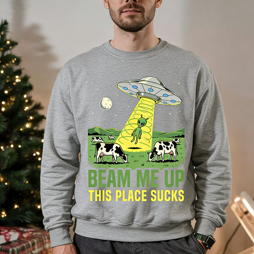 Beam Me Up This Place Sucks Fe - Winter Clothing Quotes recensione e prezzo
