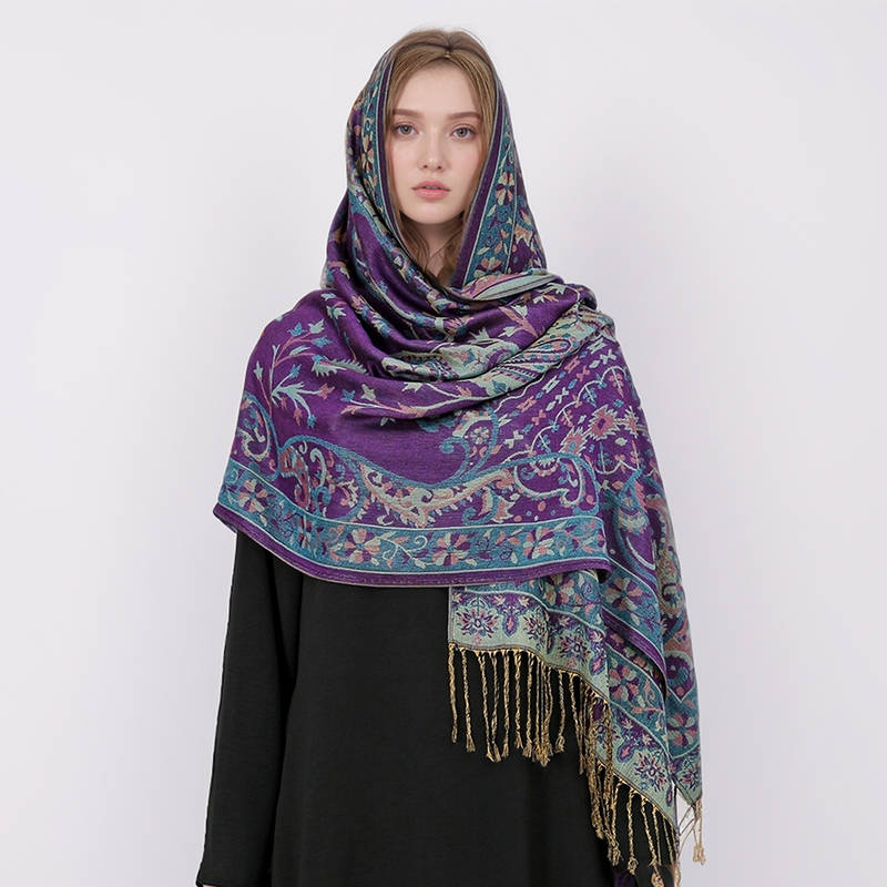 Sciarpa jacquard retrò da donn - Cashmere Scarf Wrap recensione e prezzo